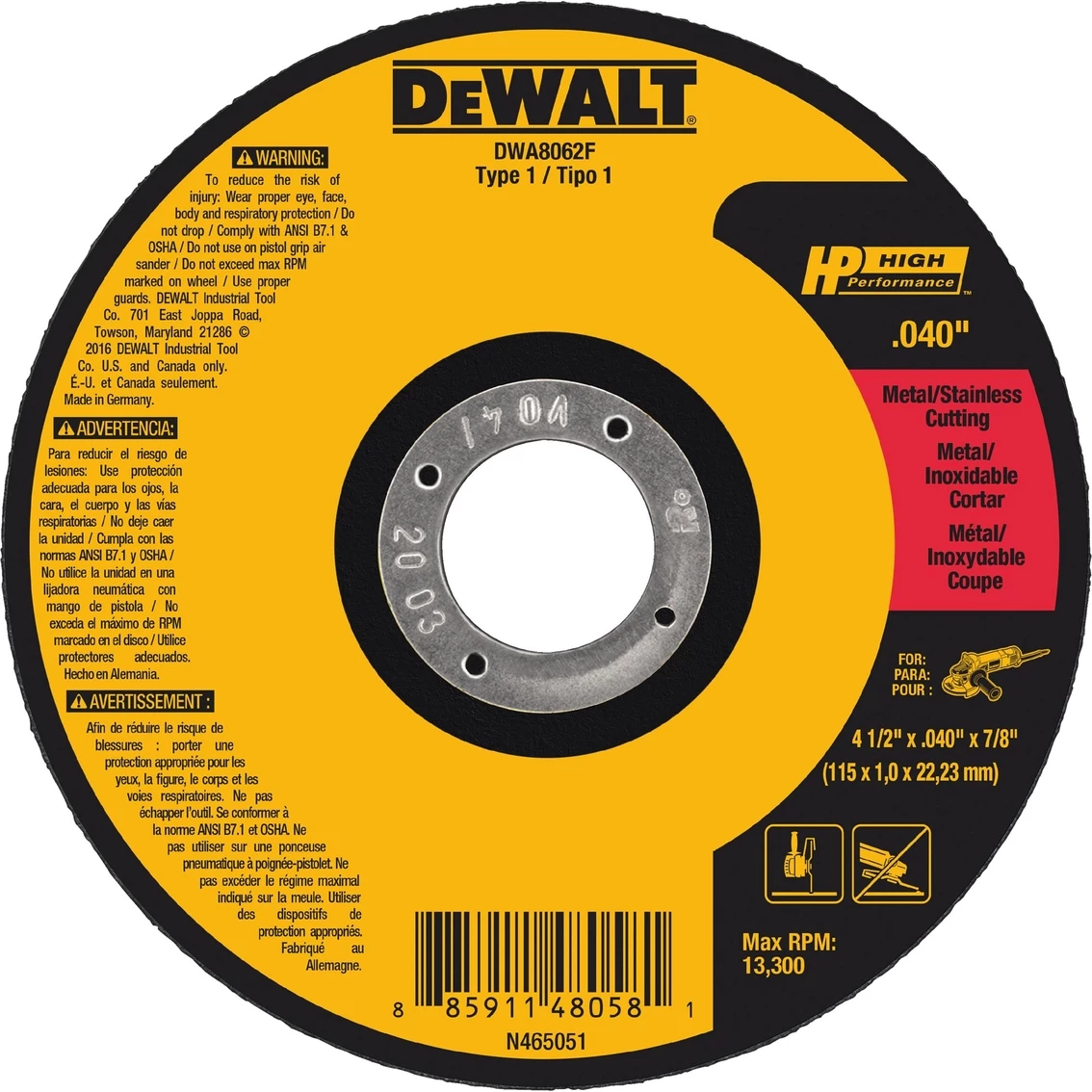 Coupon โ๏ธ DeWalt 4-1/2 X .040 X 7/8 In. T1 High Performance Cut-Off Wheel ๐ 3 Coupon โ๏ธ DeWalt 4-1/2 X .040 X 7/8 In. T1 High Performance Cut-Off Wheel ๐