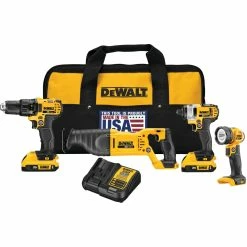 Flash Sale 🛒 DeWalt 20V Max Li Ion Compact 4 Tool Combo ❤️