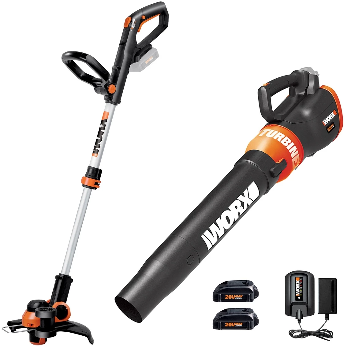 Discount ⭐ Worx Cordless 20V GT 3.0 Trimmer And Turbine Blower Combo Kit With 2 Batteries 😍 3 Discount ⭐ Worx Cordless 20V GT 3.0 Trimmer And Turbine Blower Combo Kit With 2 Batteries 😍